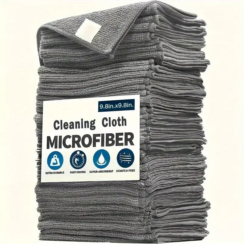 Thickened Microfiber Cleaning Cloths – Lint-Free Reusable Absorbent Towels for Car Windows and Household Cleaning