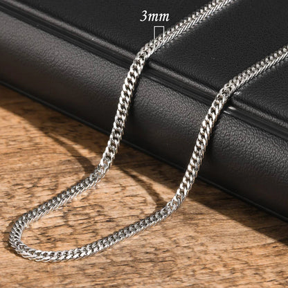 Vnox Stainless Steel Cuban Link Chain Necklace for Men and Women, Thick Miami Curb Chain, Waterproof Silver Unisex Jewelry