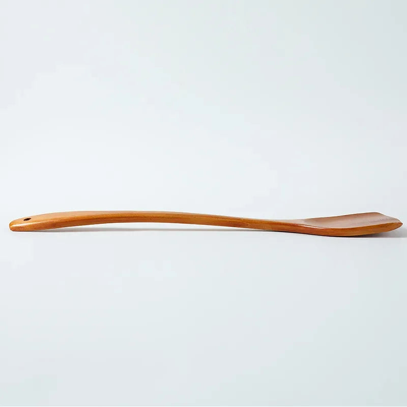 Bamboo Wood Spatula 39cm – Long Handle Wooden Cooking Spatula Safe for Non-Stick Pans