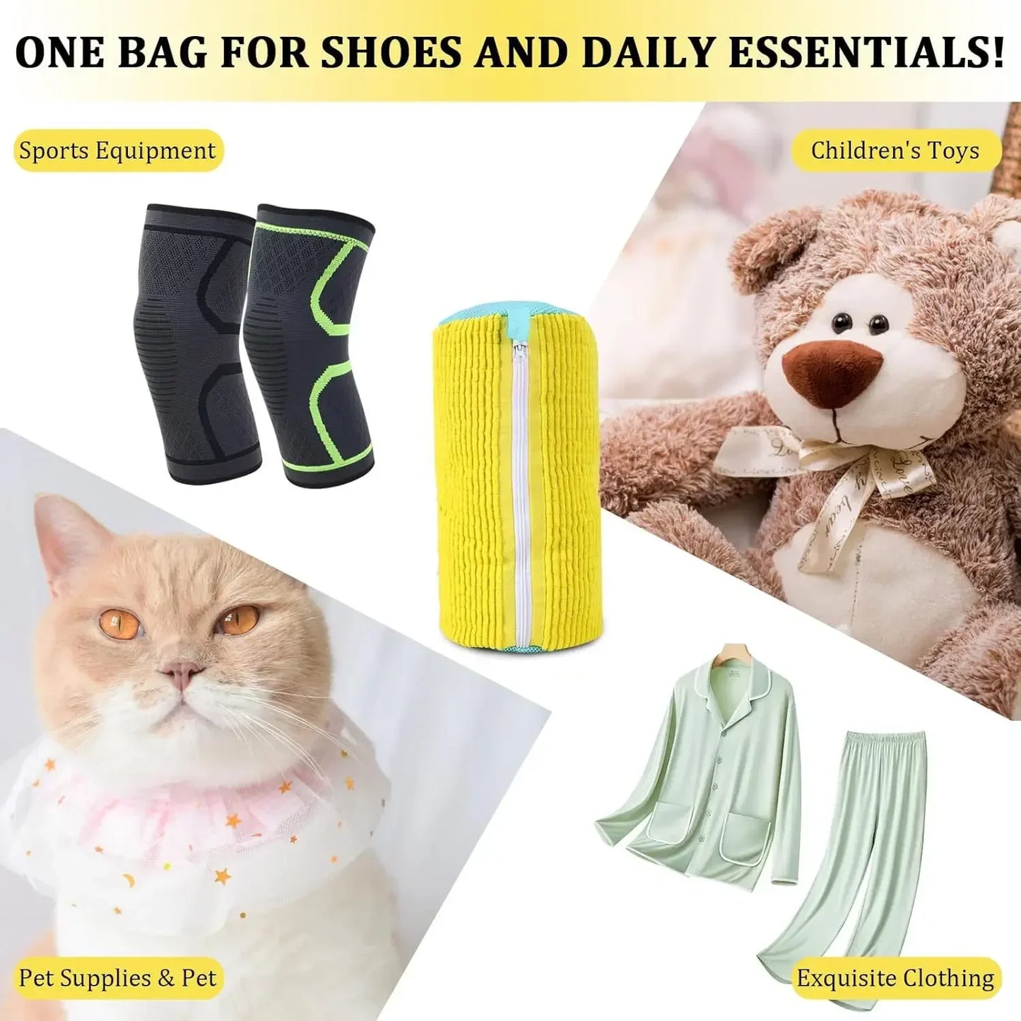 Shoe Washing Bag for Washing Machine – Zippered Laundry Cleaning Bag with Soft Fibers for Sneakers