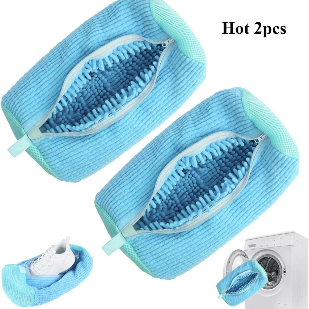 Shoe Washing Bag for Washing Machine – Zippered Laundry Cleaning Bag with Soft Fibers for Sneakers