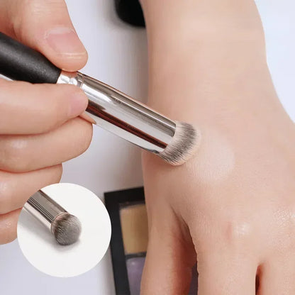 Premium Foundation and Concealer Brush Set, Dense Blending Contour and Blusher Makeup Brushes with Wooden Handle, Flawless Under-Eye Face Brush Set