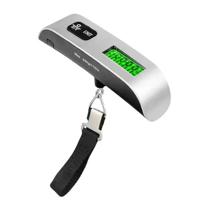 Portable Digital Luggage Scale with LCD Display, 50kg / 110lb Electronic Hanging Suitcase Scale, Travel Baggage Weight Checker with Temperature Display