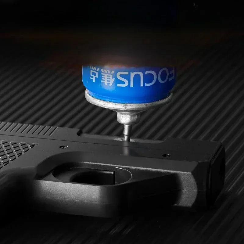 2024 New Clip Gun Type Butane Gas Lighter Three Capacity Cigarette Holder Windproof Jet Blue Flame Lighters Men's Gifts (NO GAS)