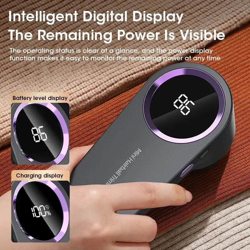 Electric Lint Remover with Digital Display – Multifunction Pellet and Fluff Remover Clothes Shaver for Sweaters