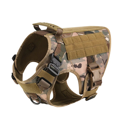 Tactical Dog Harness and Leash Set for Large and Medium Dogs, Military-Style Training Vest for German Shepherd, Golden Retriever, and Working Breeds