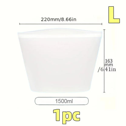 Silicone Food Containers – Reusable Leakproof Ziplock Storage Bags for Fridge and Freezer