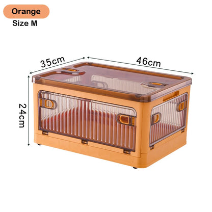 Foldable Storage Box with Wheels, Stackable Closet Organizer for Clothes, Quilts, Toys & Books