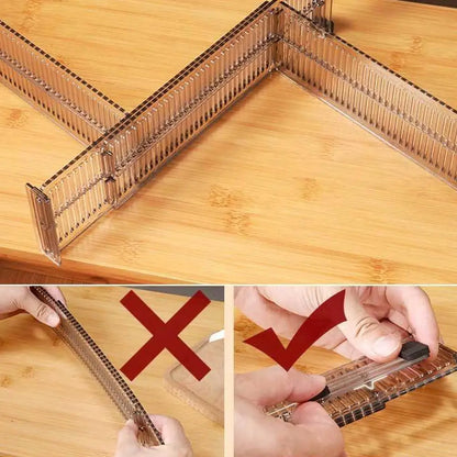 2pcs Adjustable Drawer Divider Clapboard, DIY Cabinet Partition Separator for Underwear, Socks & Household Storage