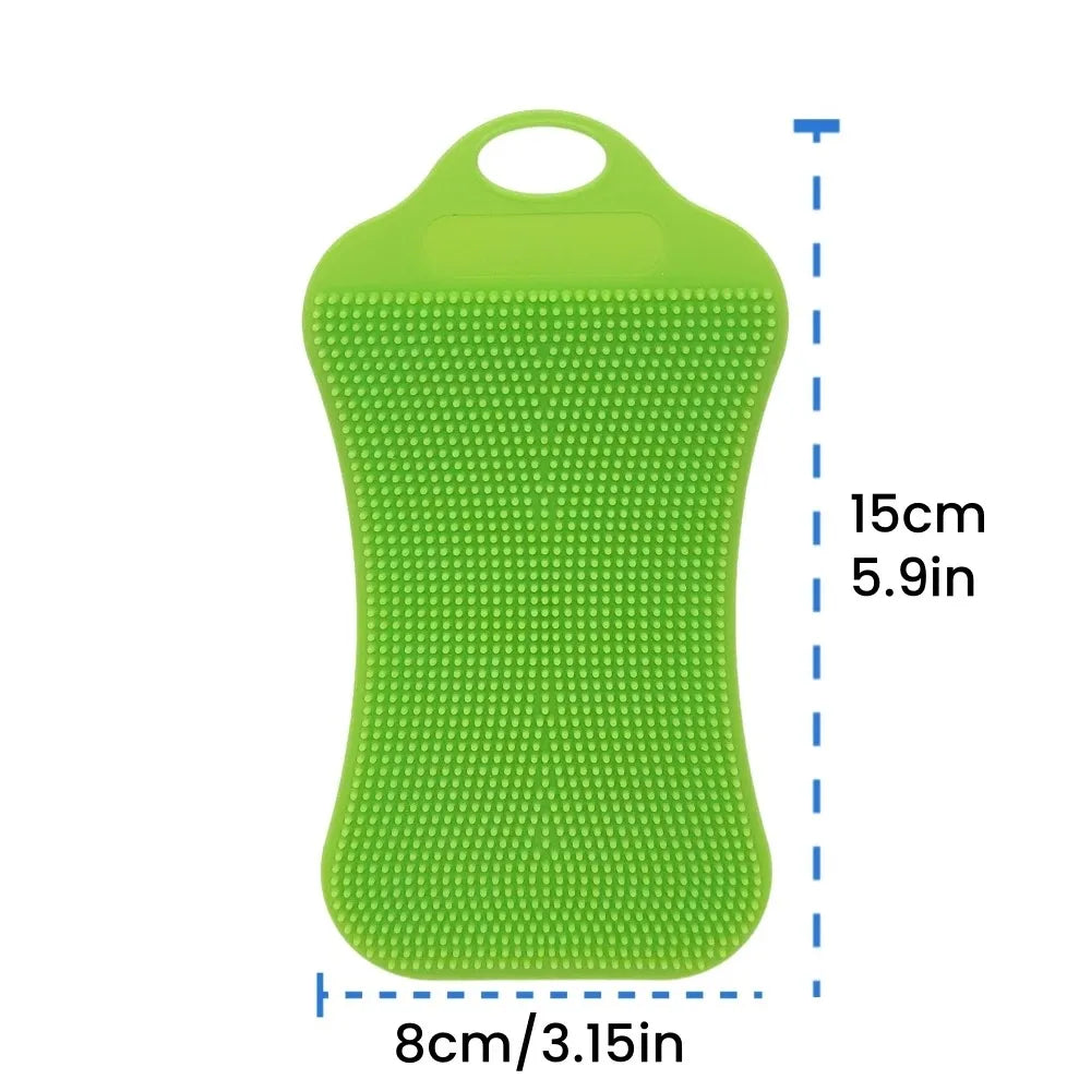 Soft Silicone Sponge Brush – Non-Stick Scratch-Free Scrubber for Kitchen Bowls and Fruit Washing