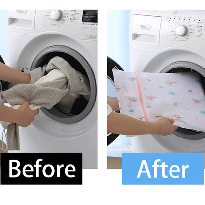 Laundry Bags Set, 6-Piece Fine Mesh Wash Bags for Clothing, Cute Print Laundry Organizer Pouches