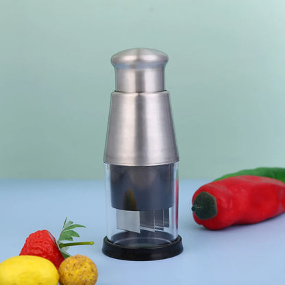 Stainless Steel Manual Hand Chopper – Mini Garlic Chopper Vegetable Slicer Mincer Crusher for Garlic, Ginger, Herbs, and Nuts