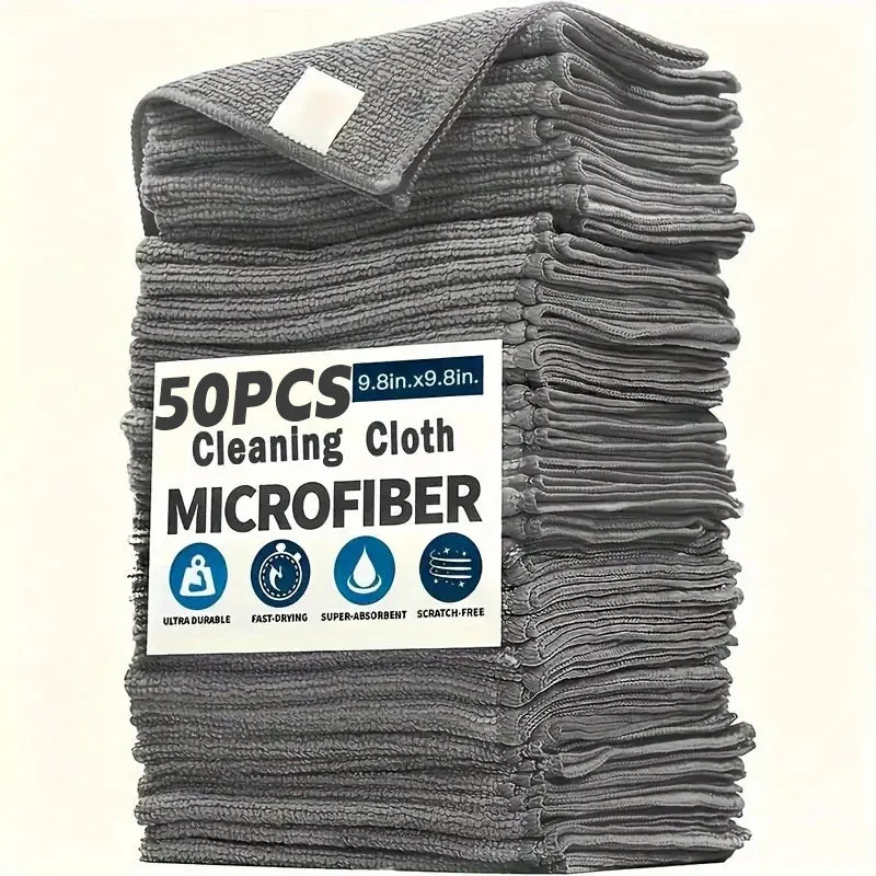 Thickened Microfiber Cleaning Cloths – Lint-Free Reusable Absorbent Towels for Car Windows and Household Cleaning