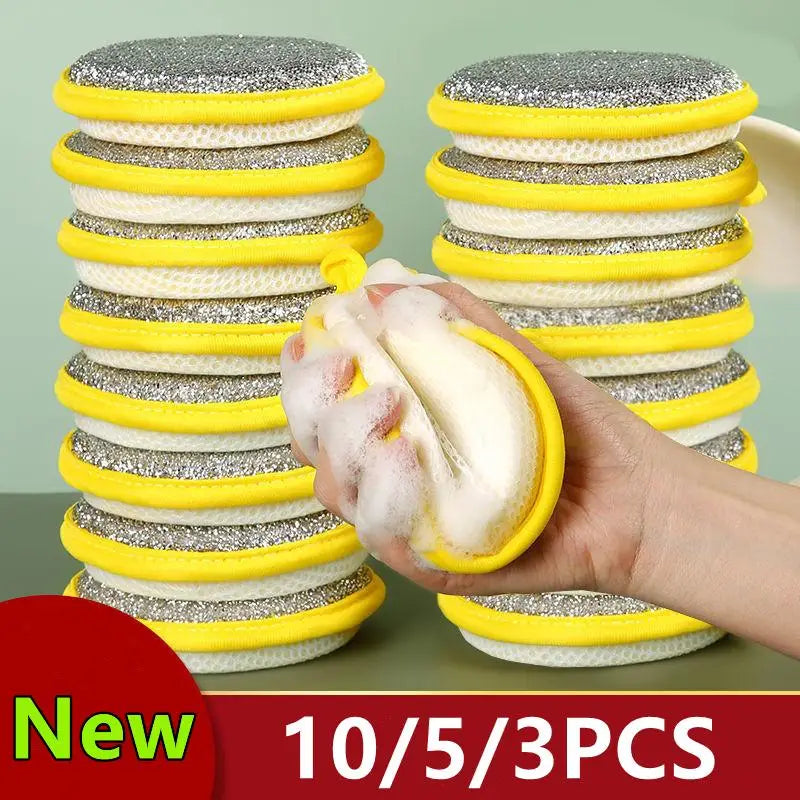 Double-Sided Dishwashing Sponge – Reusable Dish Wash Sponge for Pans, Pots, and Kitchen Cleaning