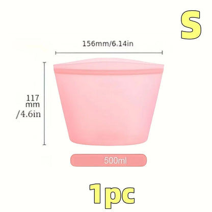 Silicone Food Containers – Reusable Leakproof Ziplock Storage Bags for Fridge and Freezer