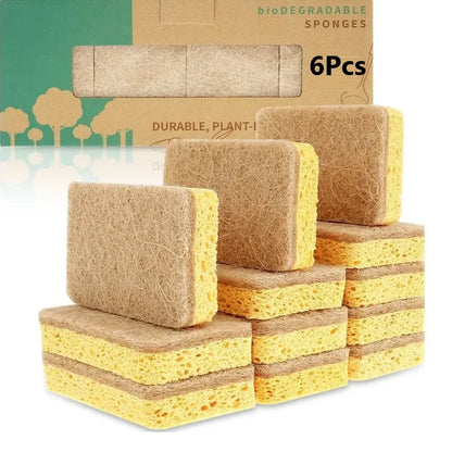 Pack of Kitchen Sponges – Natural Cellulose Dish Sponges Durable Scratch-Free Kitchen Cleaning Tools