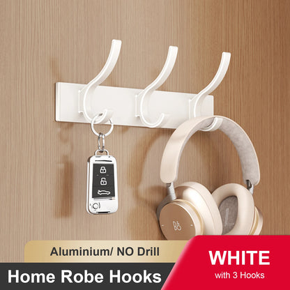 Adhesive Wall Clothes Hooks – No-Drill Bathroom Towel & Door Back Hanging Hooks