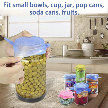 Small Silicone Stretch Lids 8 Pack – 2.5 Inch Reusable Stretch Covers for Cups, Cans, and Wide Mouth Mason Jars