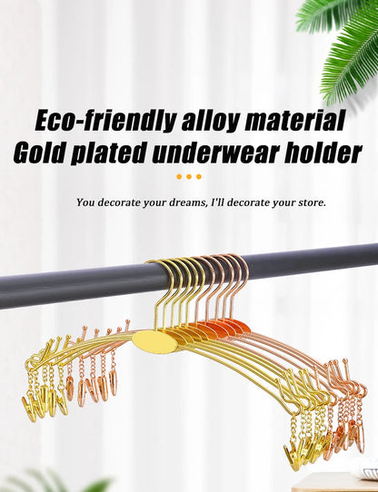 Metal Multi-Hook Underwear Hanger Set (5PCS) – Heavy-Duty Clips Rack for Socks, Bras & Small Clothes