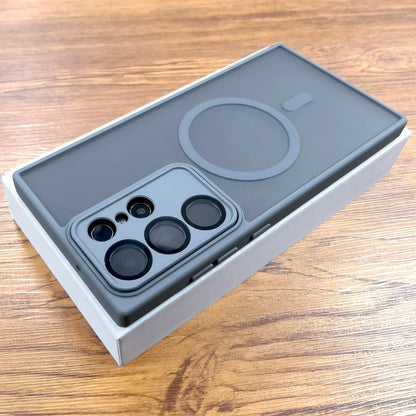 Luxury Matte Case For Samsung Galaxy S25 series Magsafe Charge Cover