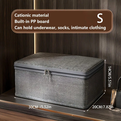 Foldable Cationic Fabric Storage Box with Soft Lid – Multi-Purpose Organizer Bin for Clothes & Toys