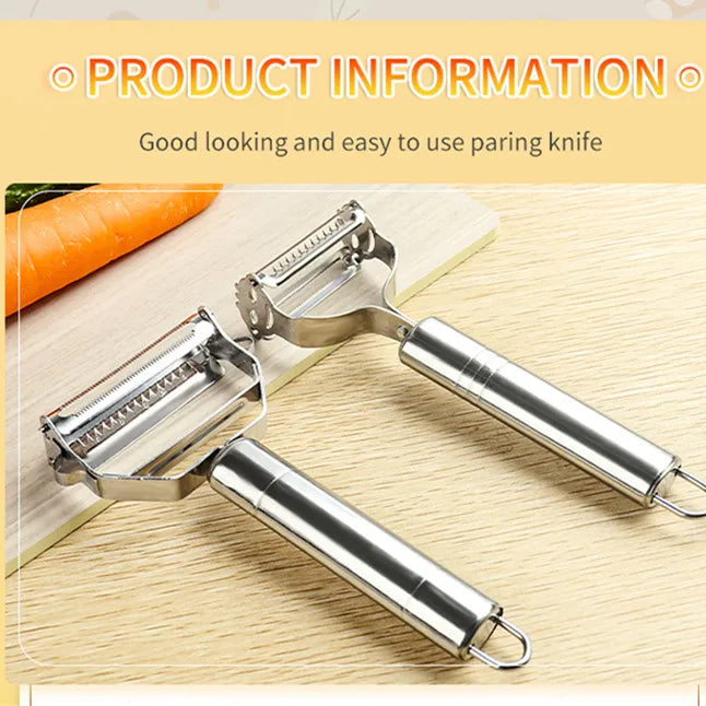 Stainless Steel Vegetable Peeler, Multifunctional Double-Head Fruit Peeler and Julienner for Kitchen Use