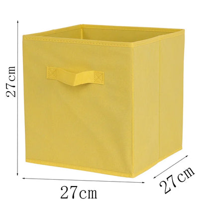 Non-Woven Fabric Storage Box, High-Quality Foldable Multi-Functional Lattice Organizer for Books & Home Storage