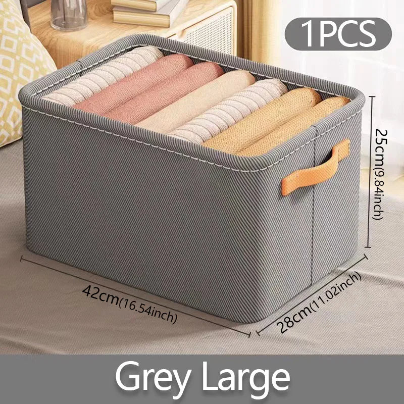 Thickened Foldable Clothes Storage Box – Versatile Closet & Drawer Organizer with Reinforced Handles