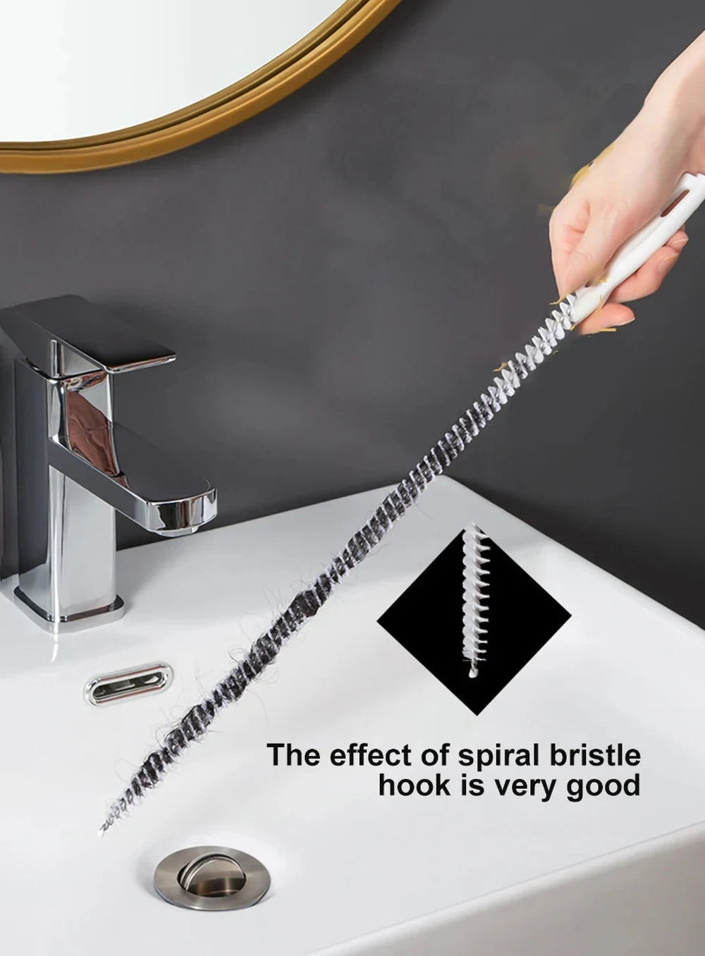 Pipe Dredging Brush – Flexible Drain Cleaner for Bathroom Hair, Sink & Sewer Clog Removal