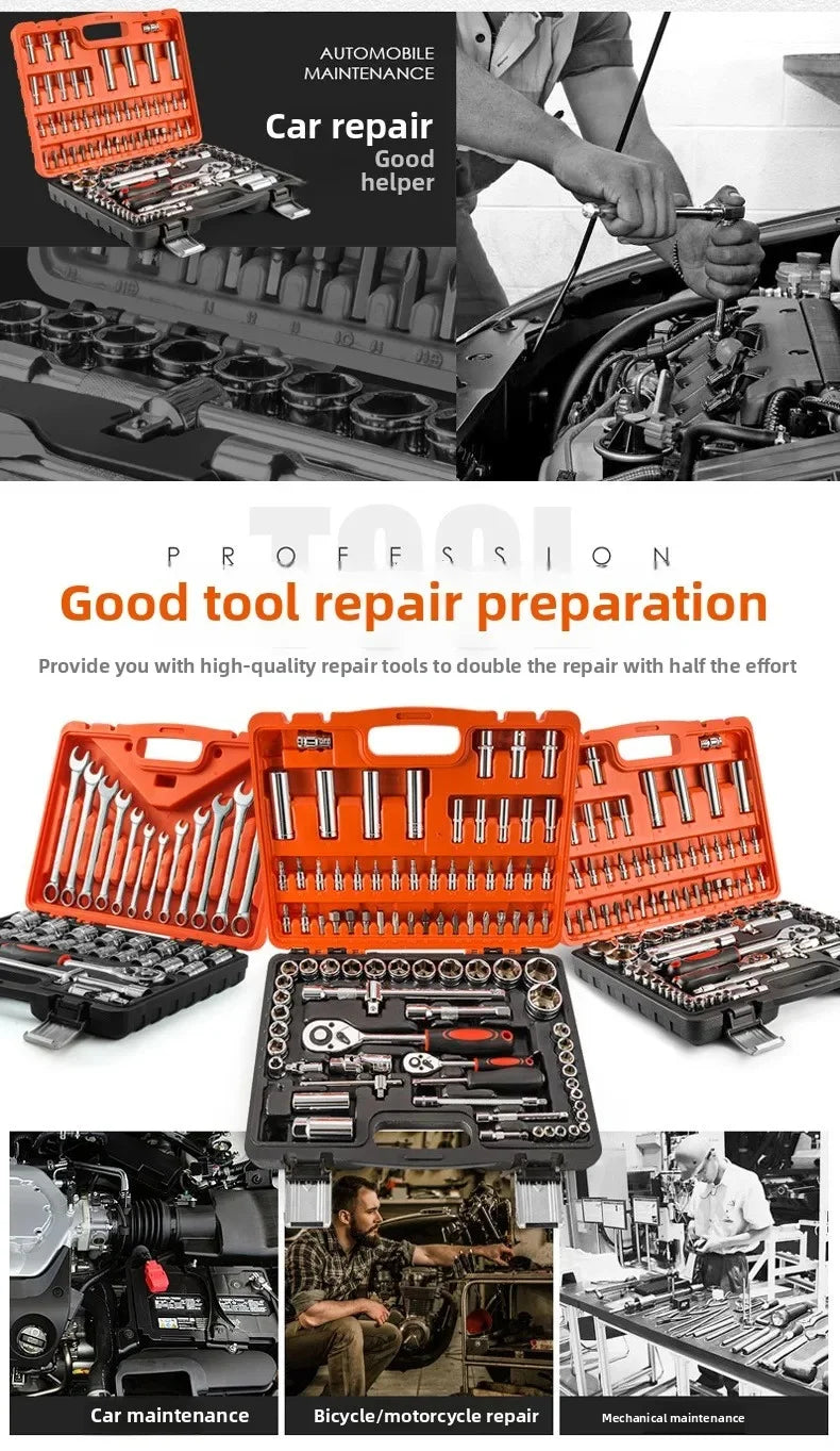 ZTEN 61-Piece Combination Tool Set, Household & Car Repair Manual Tool Kit with Socket and Wrench Set
