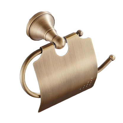 Luxury Solid Brass Bathroom Accessories Set, Antique Brass Towel Bar, Paper Holder, Towel Ring & Robe Hook