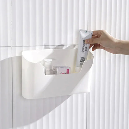 Wall-Mounted Adhesive Storage Rack – Multifunctional Cabinet Door & Under-Sink Organizer for Kitchen & Bathroom