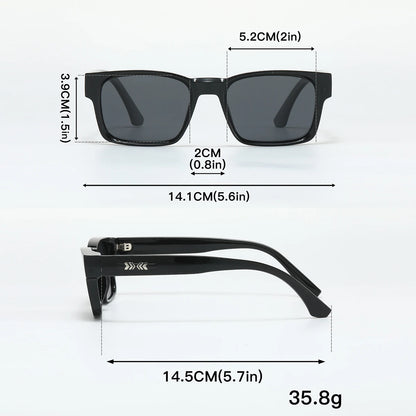 Square Polarized Sunglasses for Men and Women with Metal Core Frame, UV400 Protection, Unisex Fashion Eyewear for Travel, Driving, and Outdoor Activities