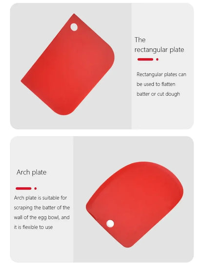 Plastic Dough Scraper Set, 3-Piece Thickened Baking & Cream Decorating Scrapers for Dough, Pastry and Cake