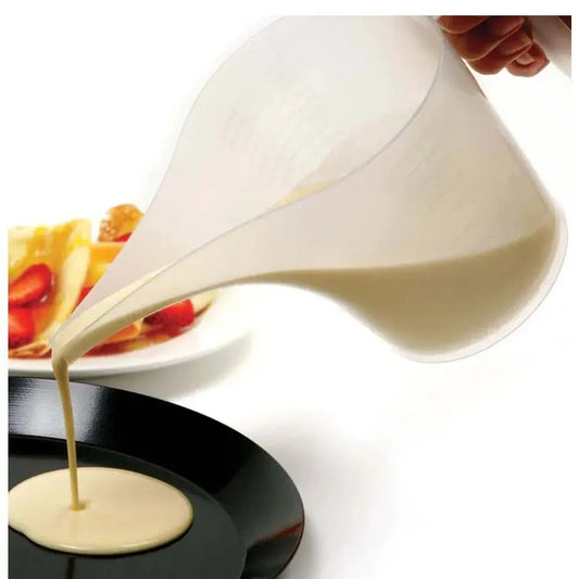 1000ML Tip Mouth Measuring Cup – Plastic Graduated Funnel Pitcher Jug with Long Spout Liquid Container