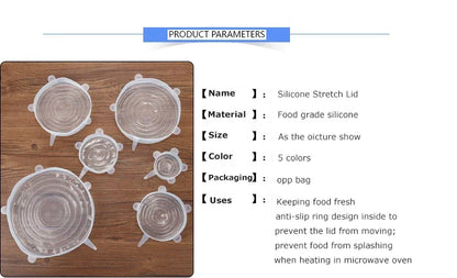 Silicone Stretch Lid – Reusable Food Cover Sealed Bowl Storage Kitchen Accessory