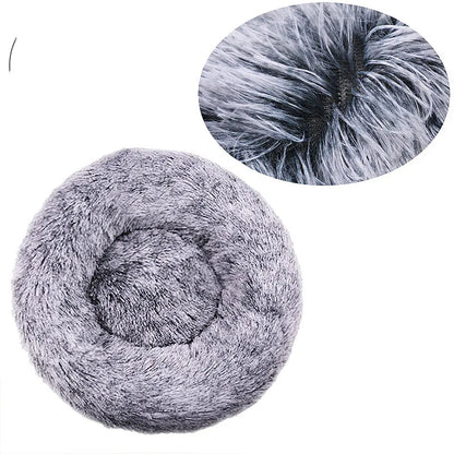 Round Plush Pet Bed for Dogs and Cats, Super Soft Winter Sleeping Bed in 6 Sizes (40–90cm), Warm Calming Cushion for Small, Medium, and Large Pets