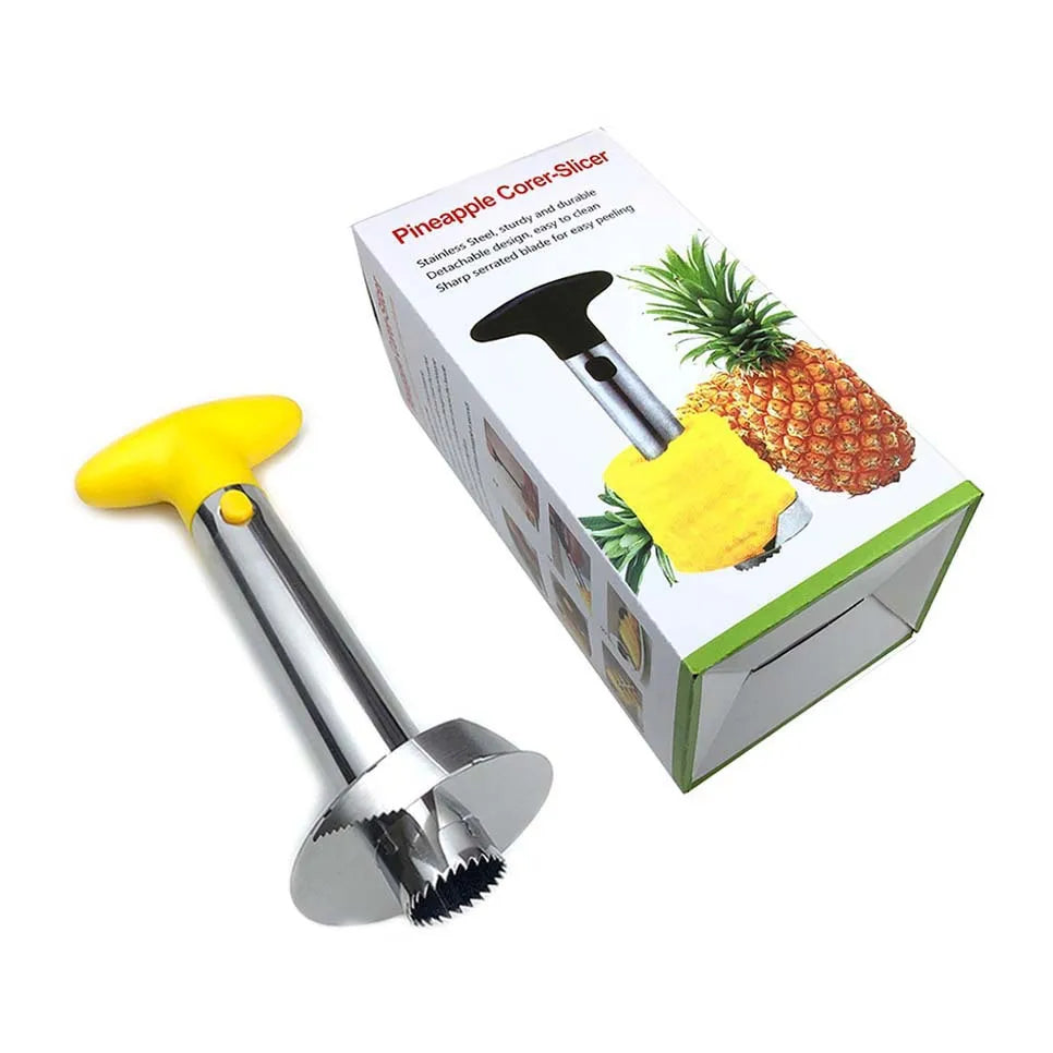 Stainless Steel Pineapple Cutter – Spiral Rotary Pineapple Slicer, Peeler & Core Separator