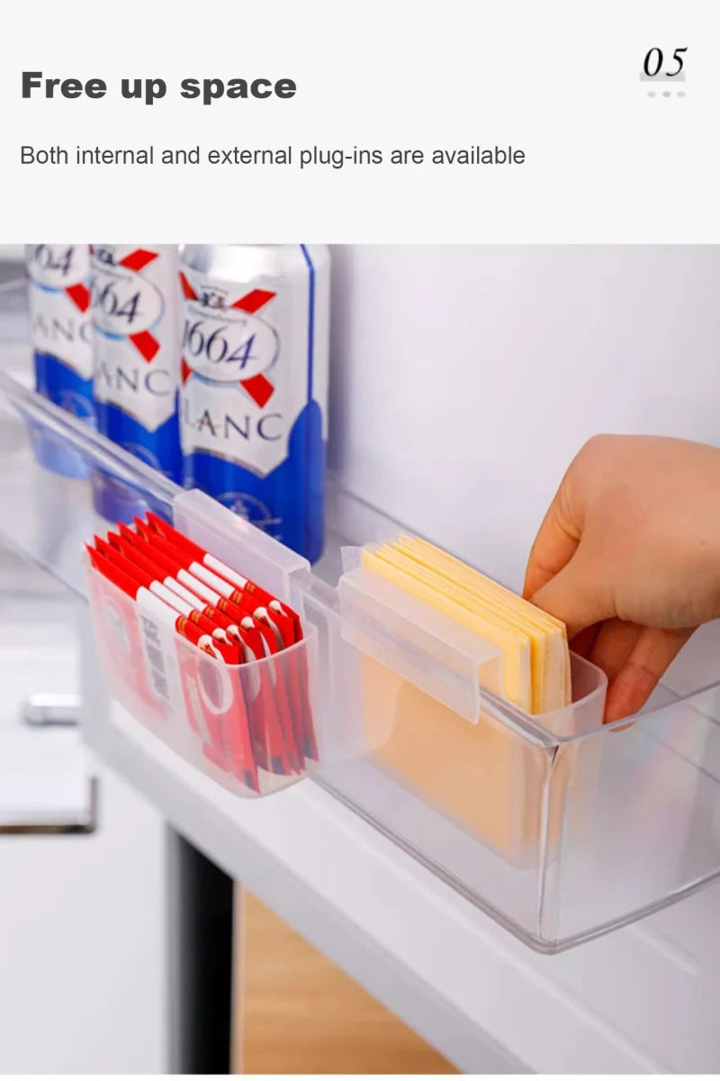 Refrigerator Side Door Storage Box, Wall-Mounted PP Hanging Organizer for Small Items & Cosmetics