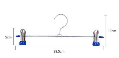 Stainless Steel Pants Hanger with Adjustable Clips – Anti-Slip Skirt & Trousers Rack for Wardrobe Storage