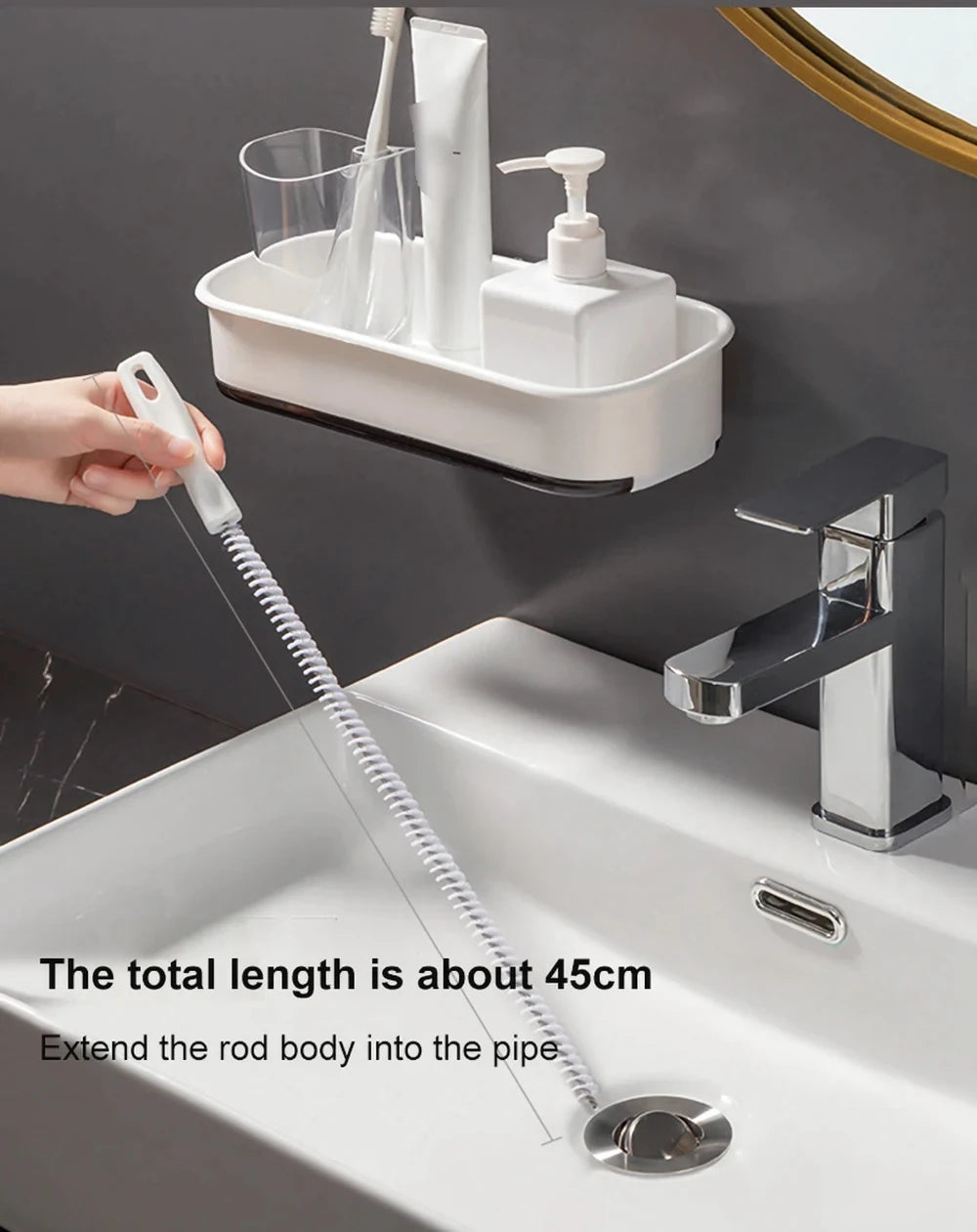 Pipe Dredging Brush – Flexible Drain Cleaner for Bathroom Hair, Sink & Sewer Clog Removal