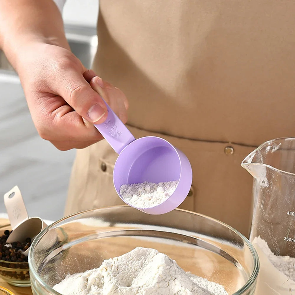 Stainless Steel Measuring Cup and Spoon Set with Handle – Accurate Scale Kitchen Tools for Baking and Cooking