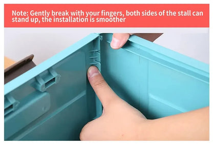 Foldable Plastic Storage Box with Lid, Large Capacity Multifunctional Organizer for Home Goods & Space-Saving Storage