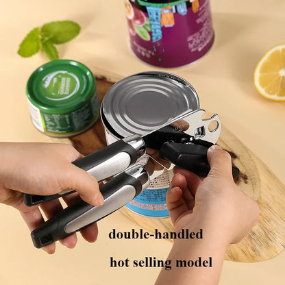 Professional Manual Can Opener – Multifunctional Stainless Steel Can and Bottle Opener Kitchen Gadget