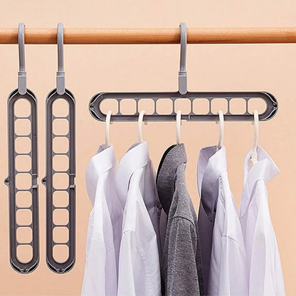 Solid Wood Multi-Hook Clothes Hanger – Vintage Wooden Organizer with 8 Hooks for Underwear & Accessories