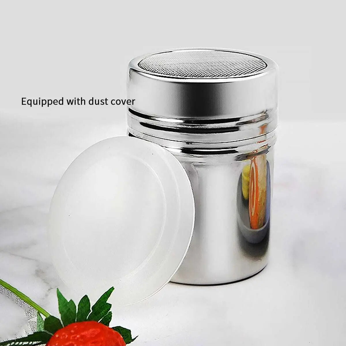 Stainless Steel Powder Shaker, Mesh Spice Duster with Lid for Cocoa, Pepper, Sugar, Salt and Cinnamon