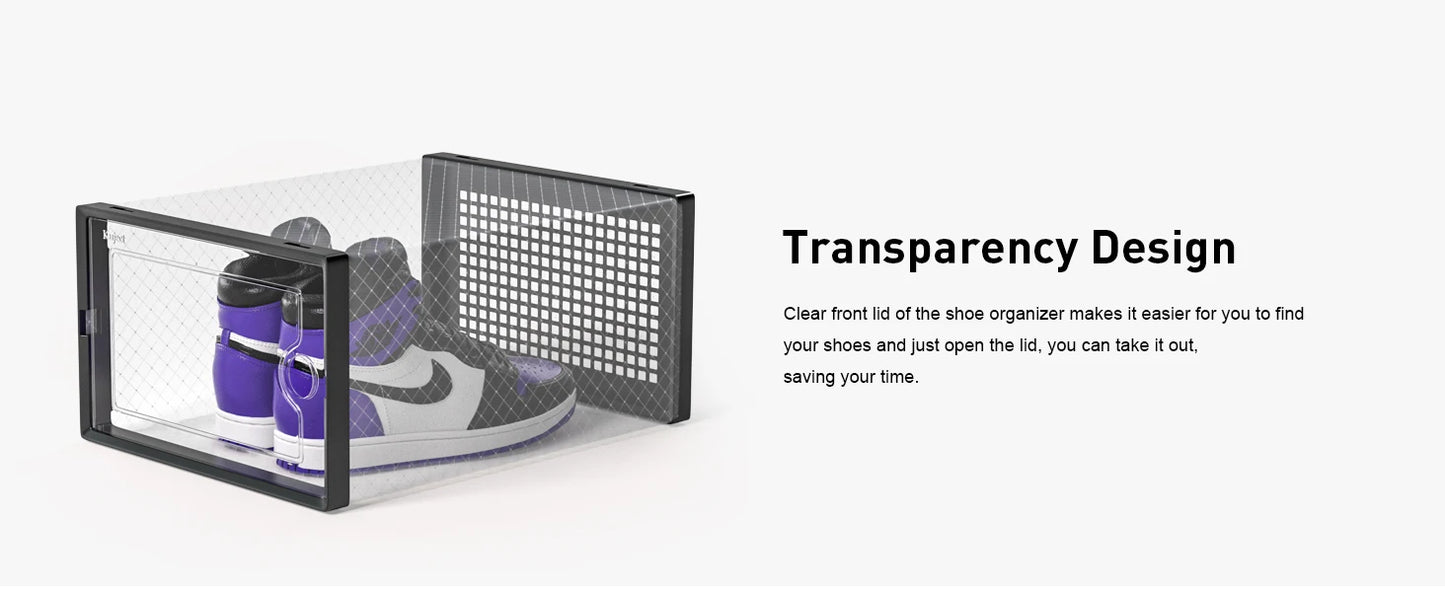 Clear Stackable Shoe Storage Boxes, Large Sneaker Organizer Containers, Shoe Rack Alternative