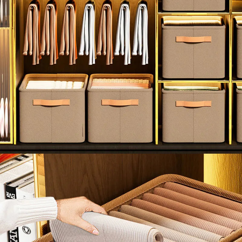 Thickened Foldable Clothes Storage Box – Versatile Closet & Drawer Organizer with Reinforced Handles
