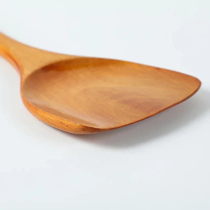 Bamboo Wood Spatula 39cm – Long Handle Wooden Cooking Spatula Safe for Non-Stick Pans