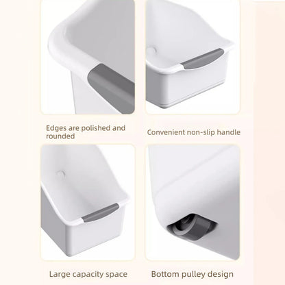 2/3PCS Plastic Under Sink Organizer with Wheels – Rolling Storage Bins for Kitchen Cabinet & Bottle Organization